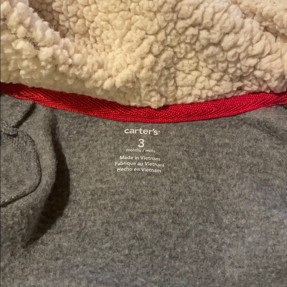 CARTER’S➕Fleece Moose Hooded Romper - Picture 4 of 5